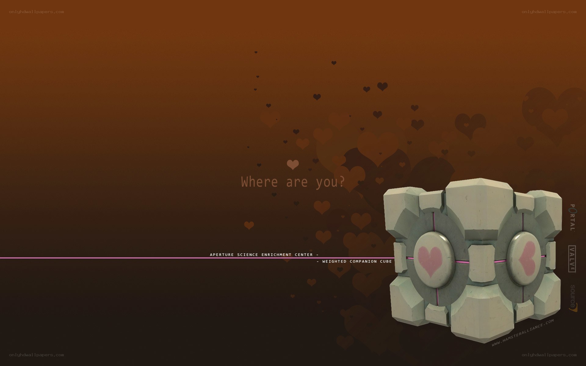 Companion Cube with hearts