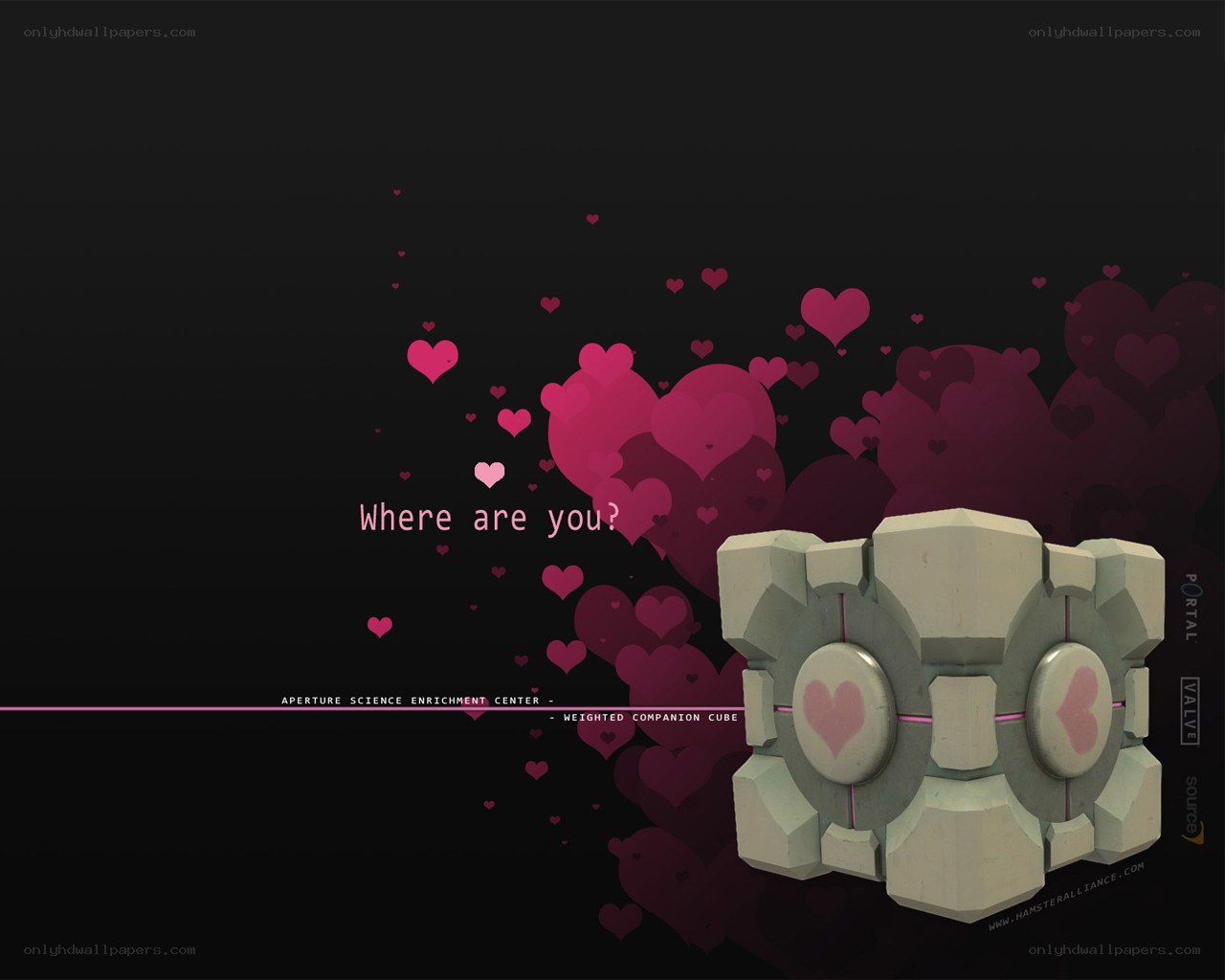 Companion Cube with hearts