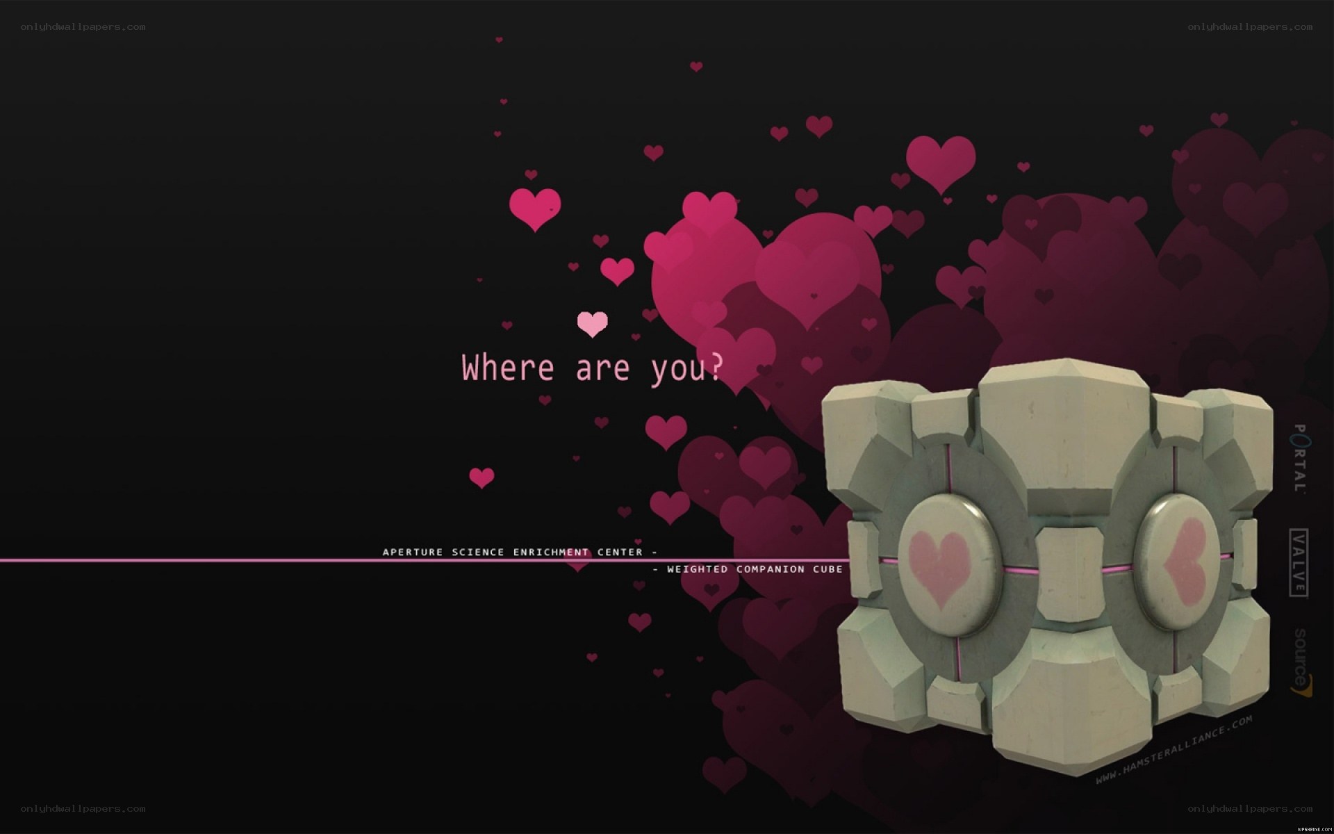 Companion Cube with hearts