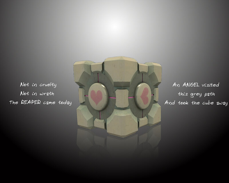 Companion Cube with hearts