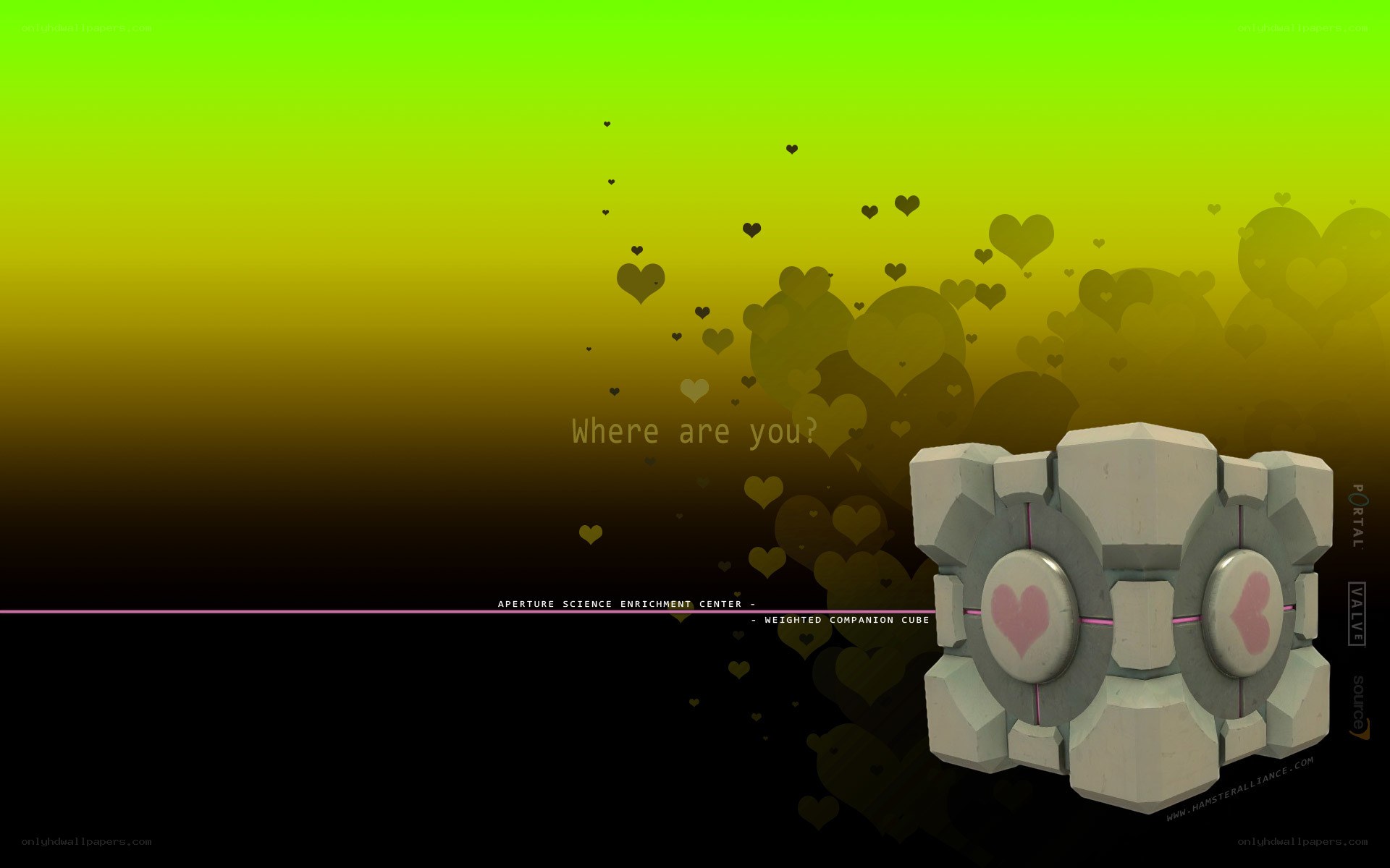 Companion Cube with hearts