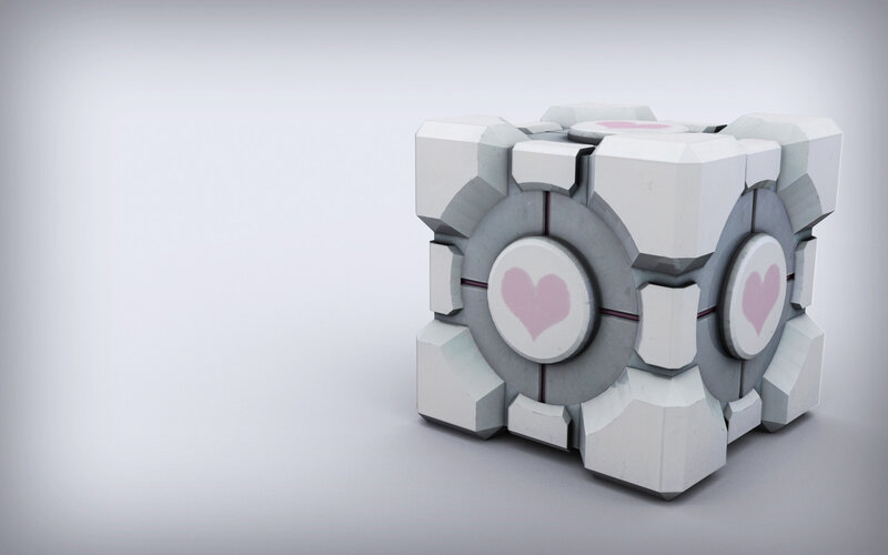 Companion Cube with hearts
