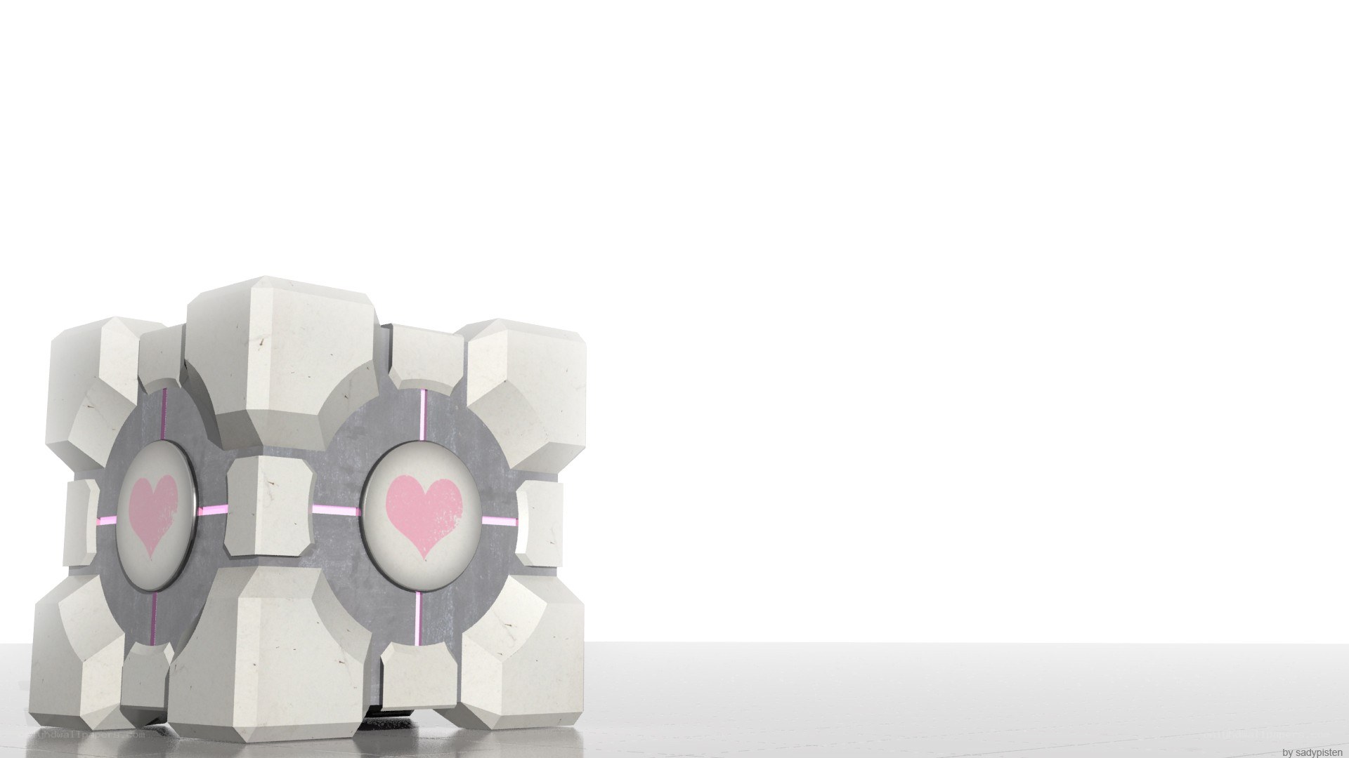 Companion Cube with hearts