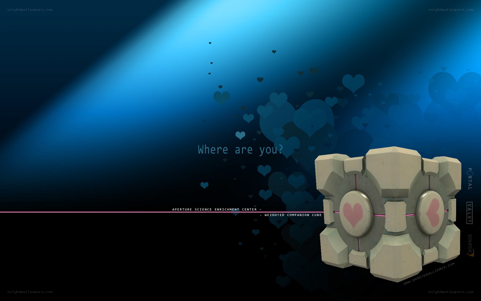 Companion Cube with hearts