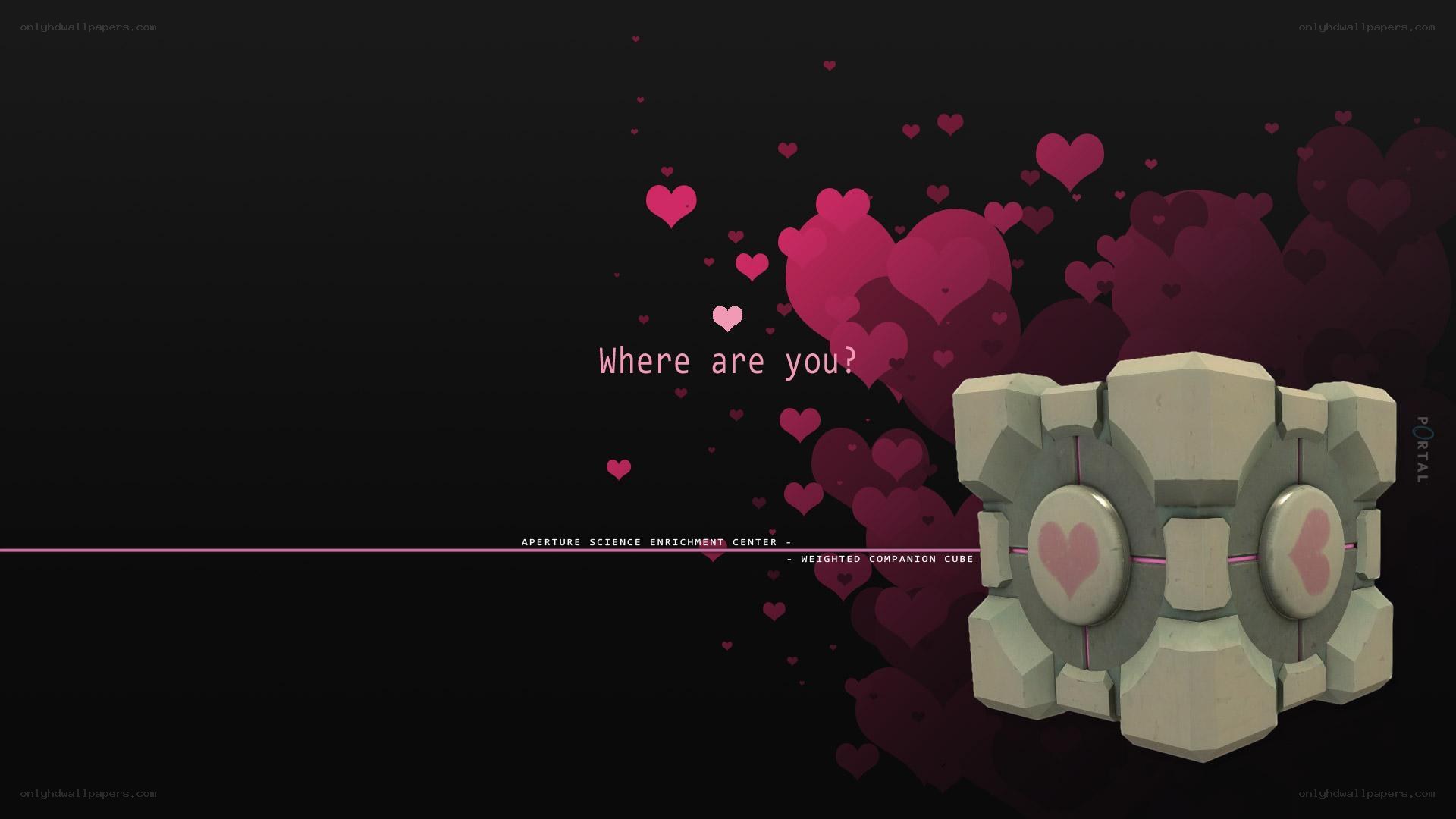 Companion Cube with hearts