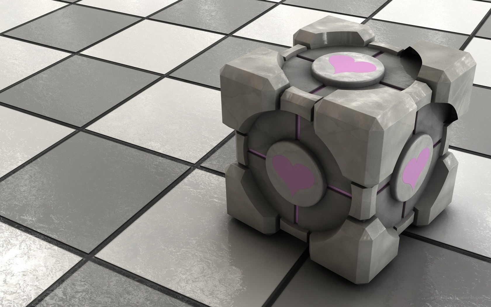 Companion Cube with hearts