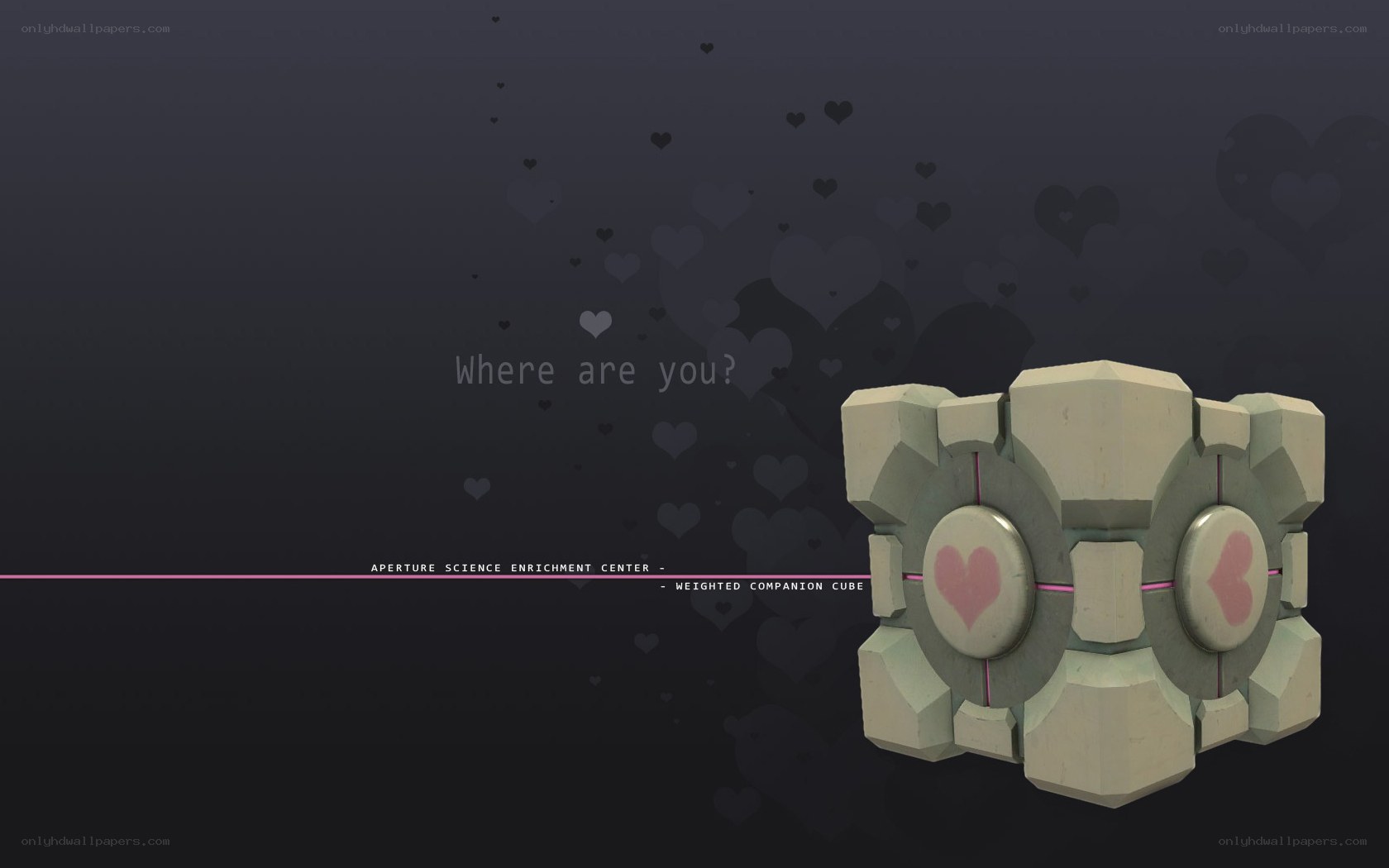 Companion cube with hearts