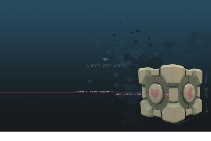 Companion Cube with Hearts — Blue