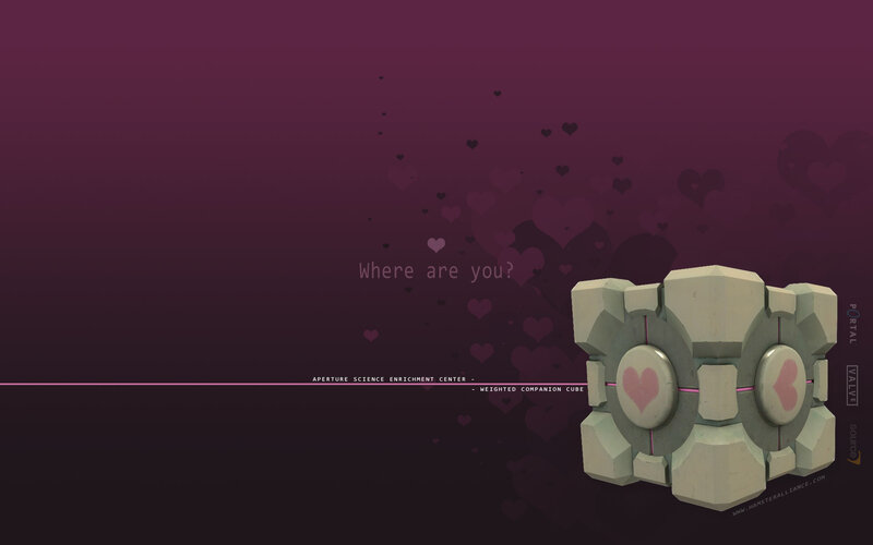 Companion Cube with Hearts — Purple