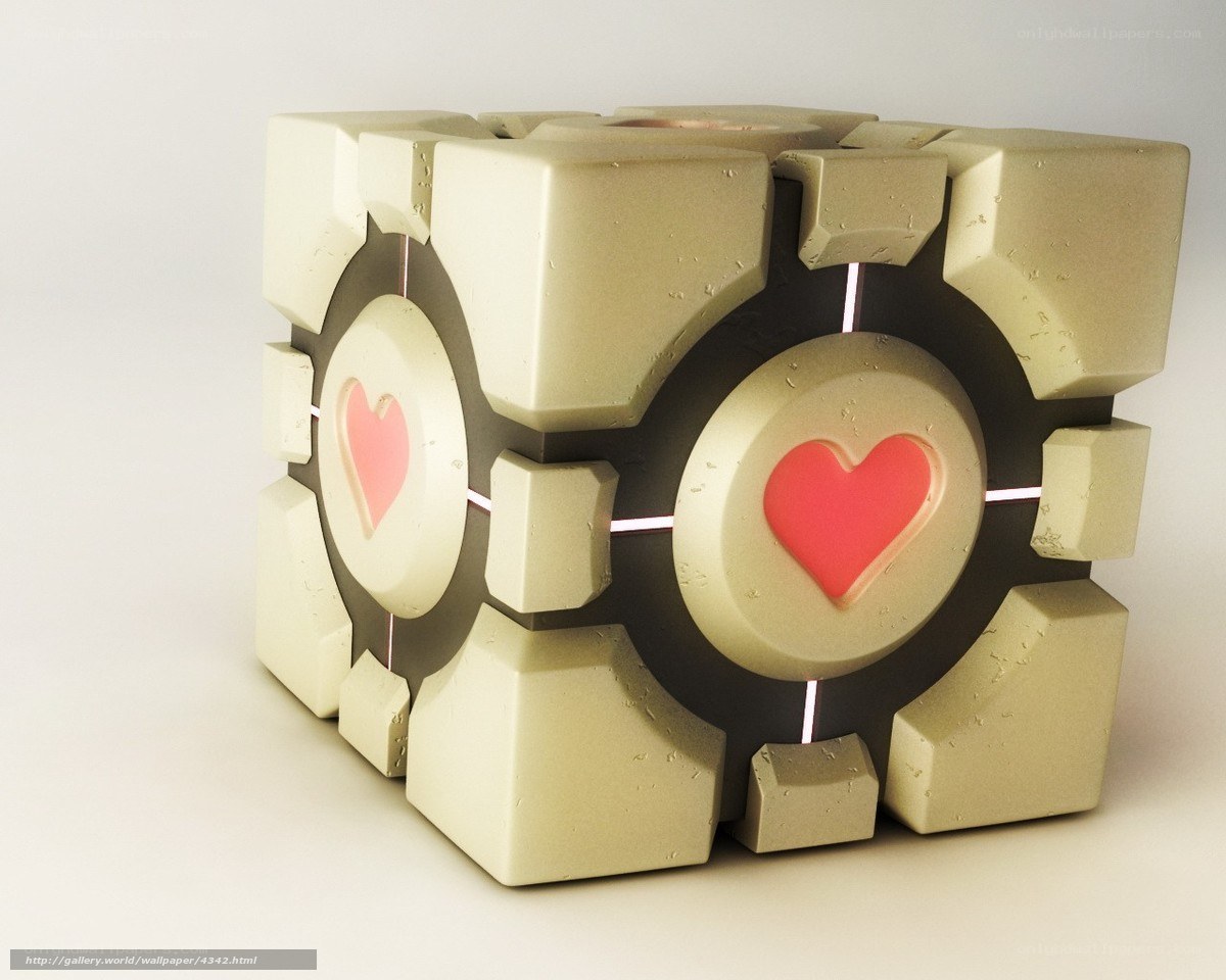 Companion Cube with hearts