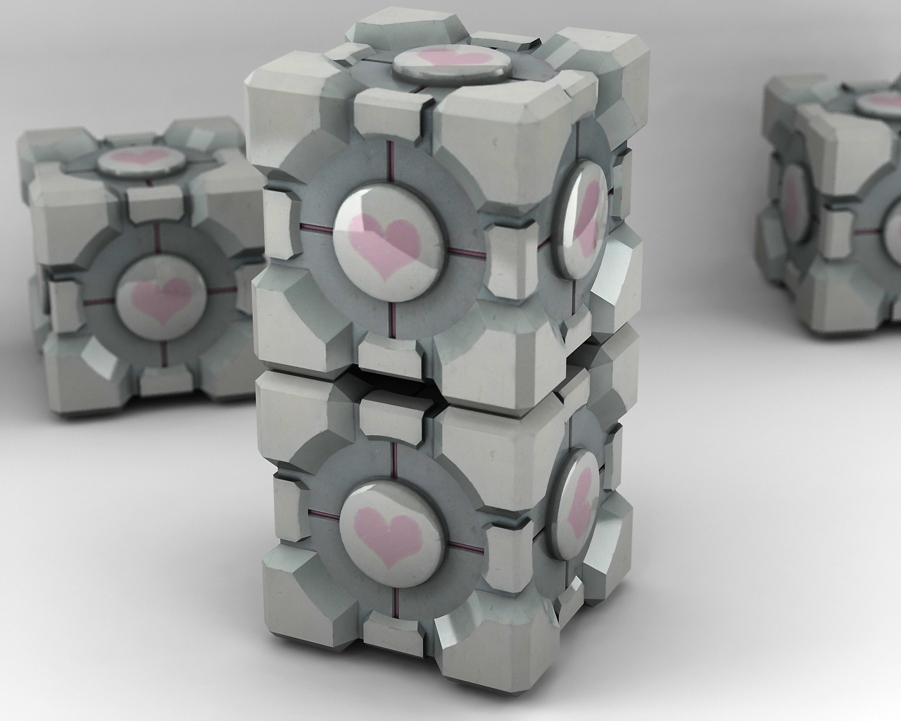 Companion cubes with hearts