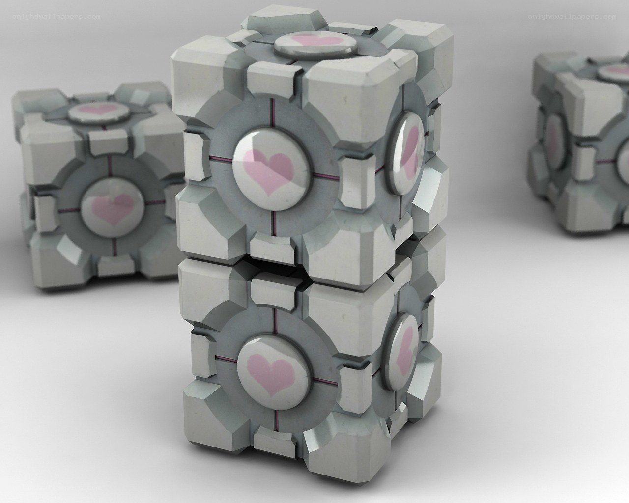 Companion cubes with hearts