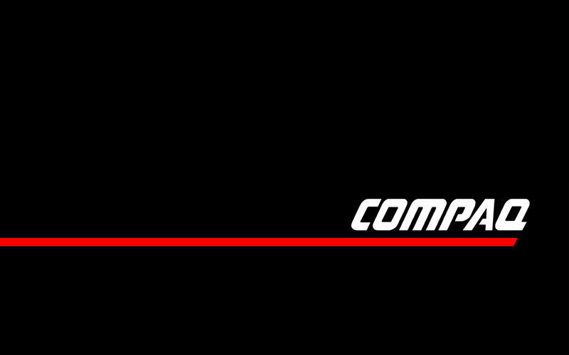 Compaq logo on black background