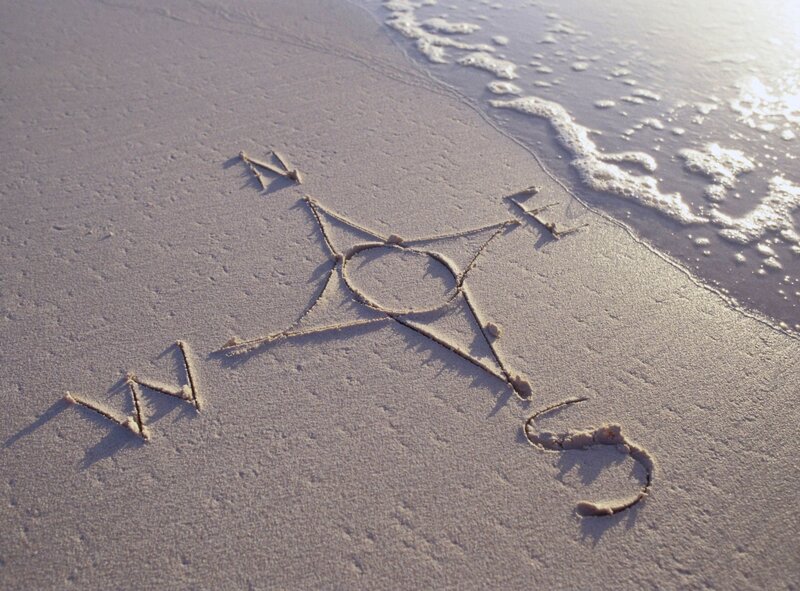 Compass Drawn in Sand