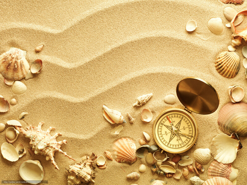 Compass on Sandy Beach — Beige, Serene, Afternoon
