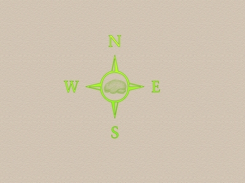 compass with brain symbol