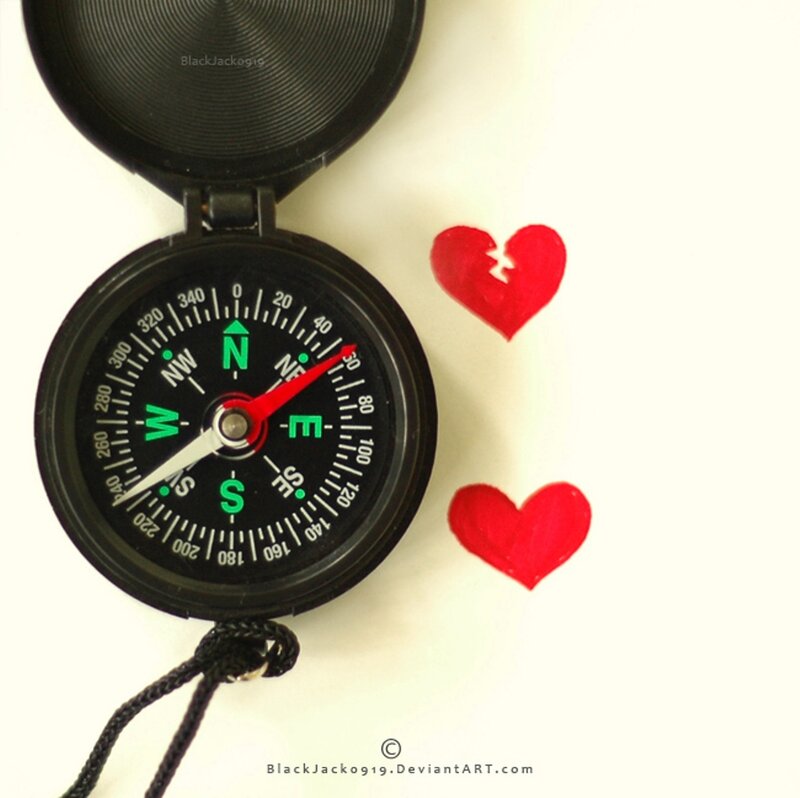Compass with Broken Hearts