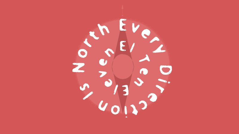 Compass with text design