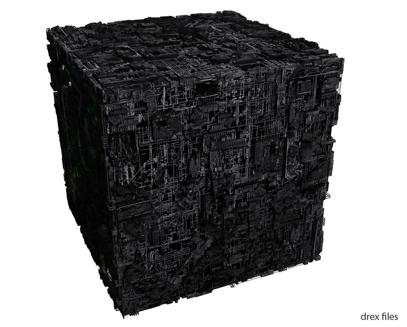 complex black cube structure