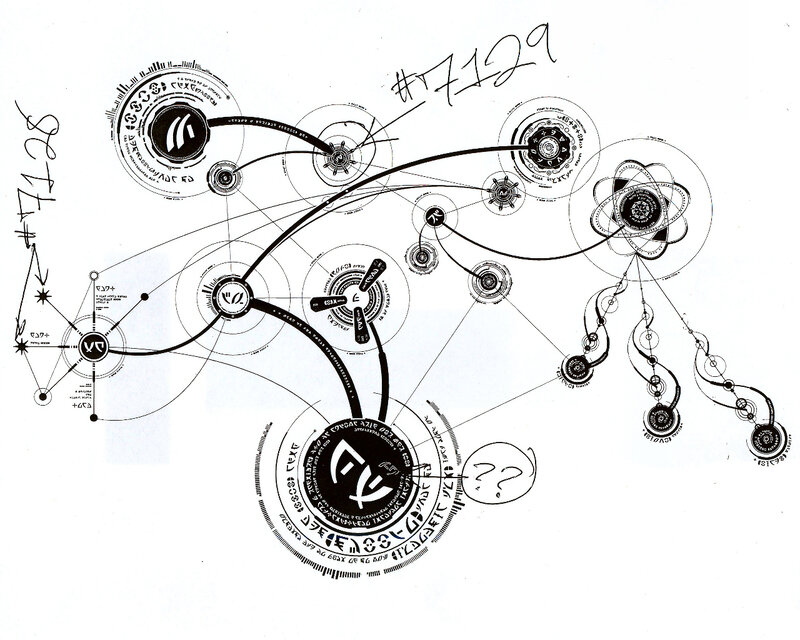complex diagram with symbols