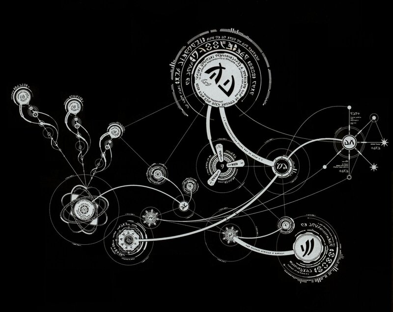 complex diagram with symbols