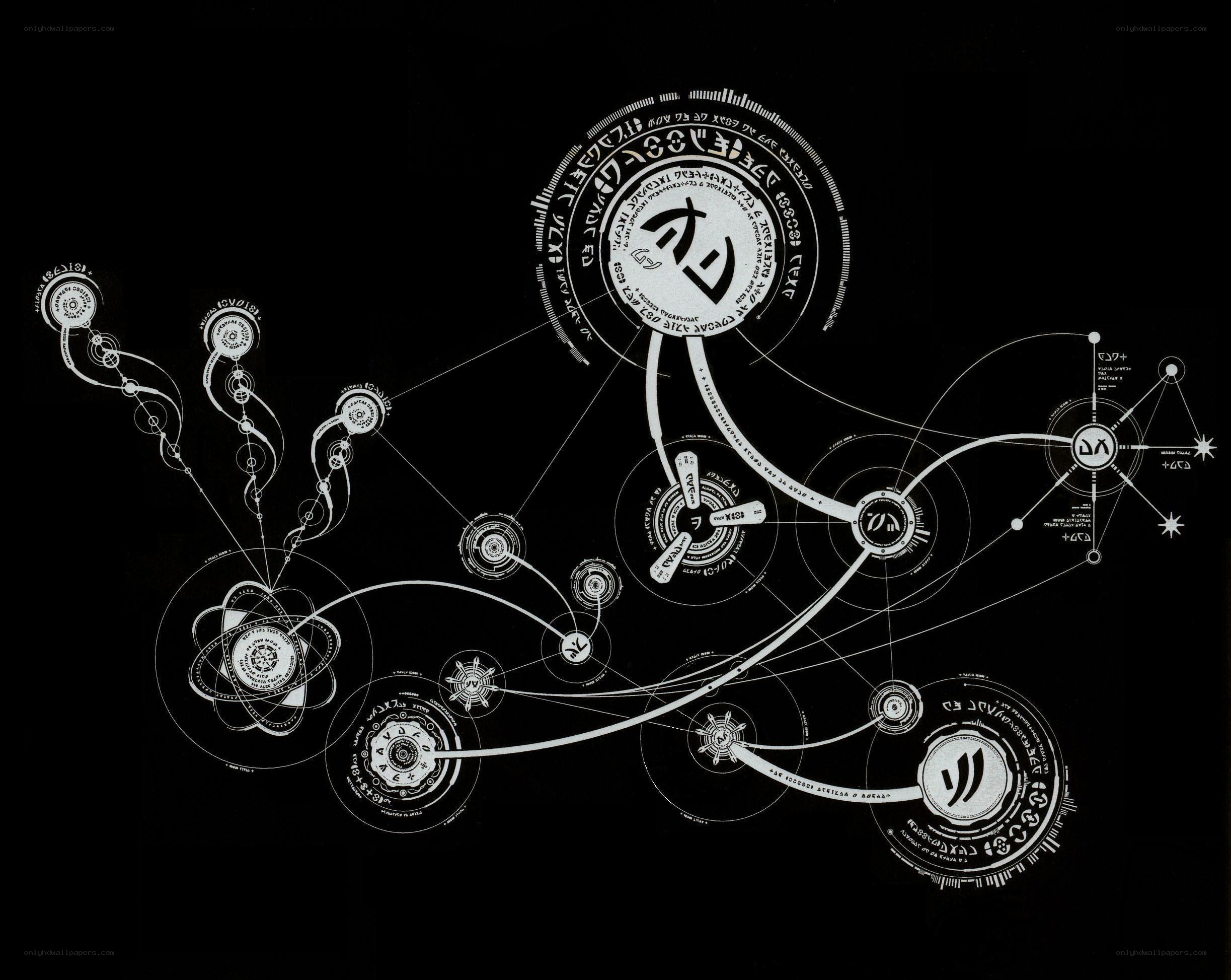 complex diagram with symbols