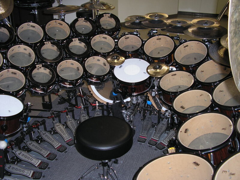 complex drum kit setup