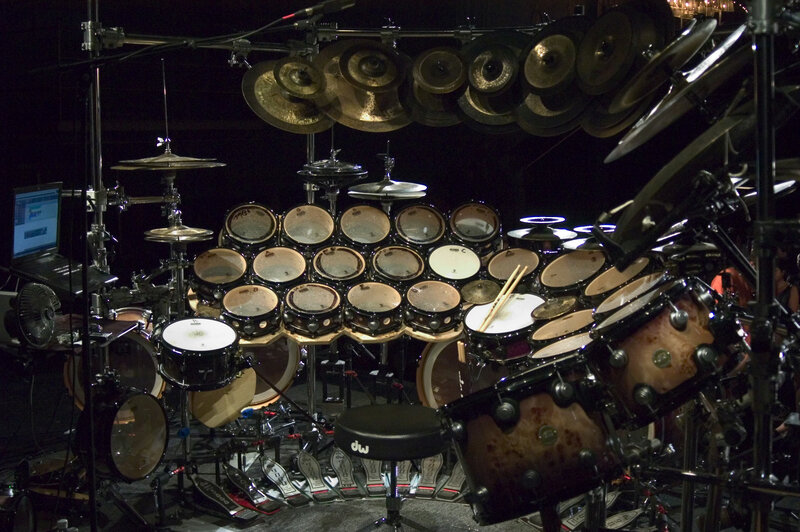 complex drum kit setup