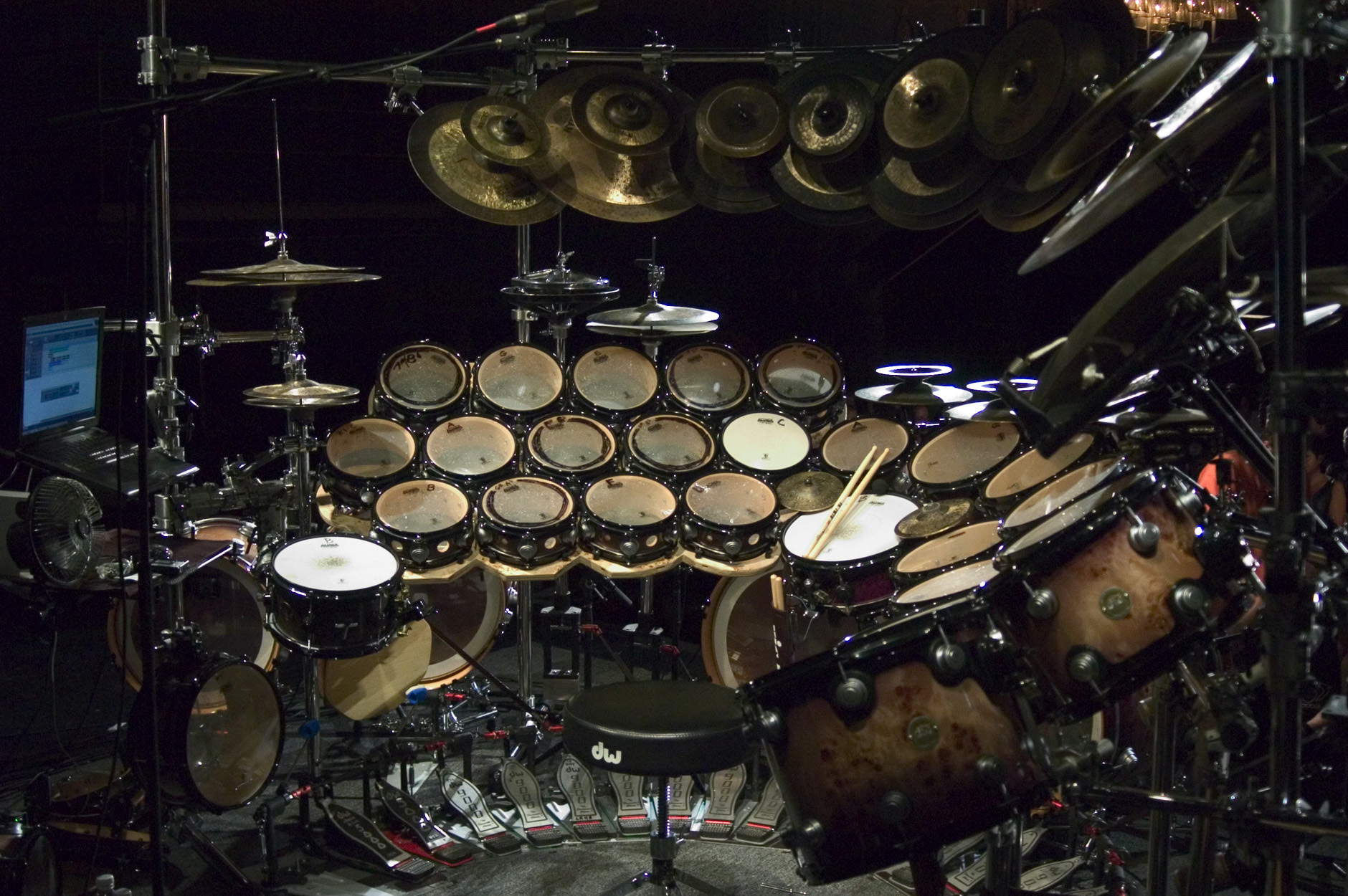 complex drum kit setup
