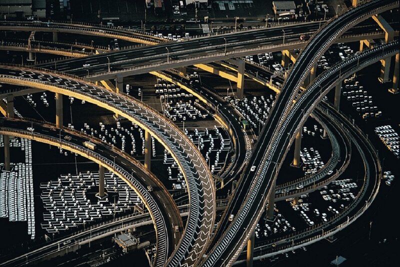 Complex Highway Interchange — Black