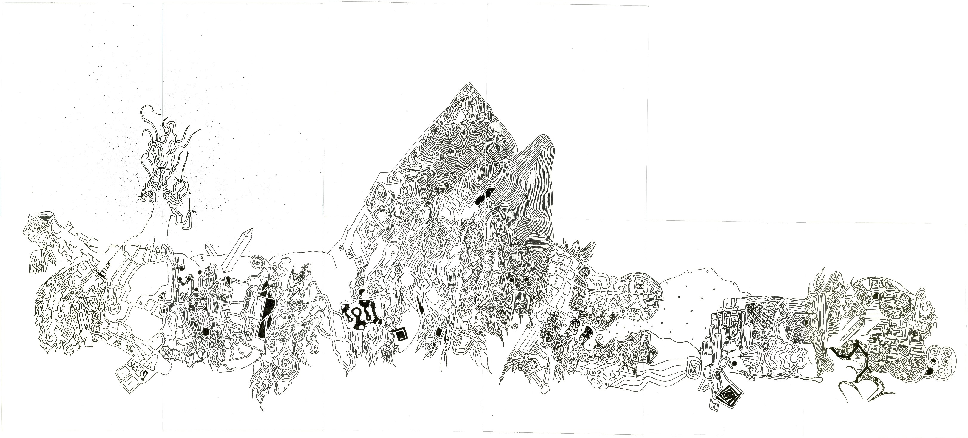complex line art illustration