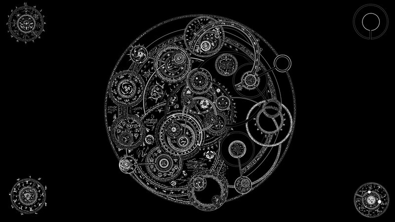 Complex Mechanical Diagram — Black, Mysterious