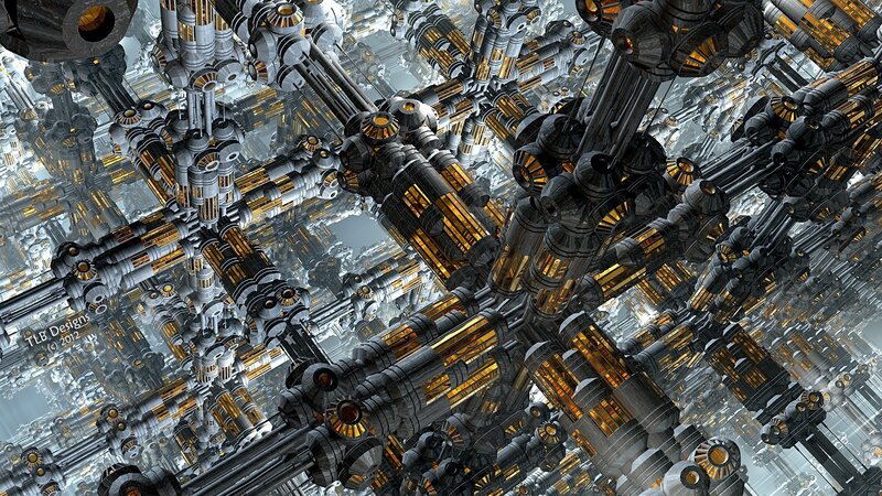 Complex Mechanical Structure — Gray