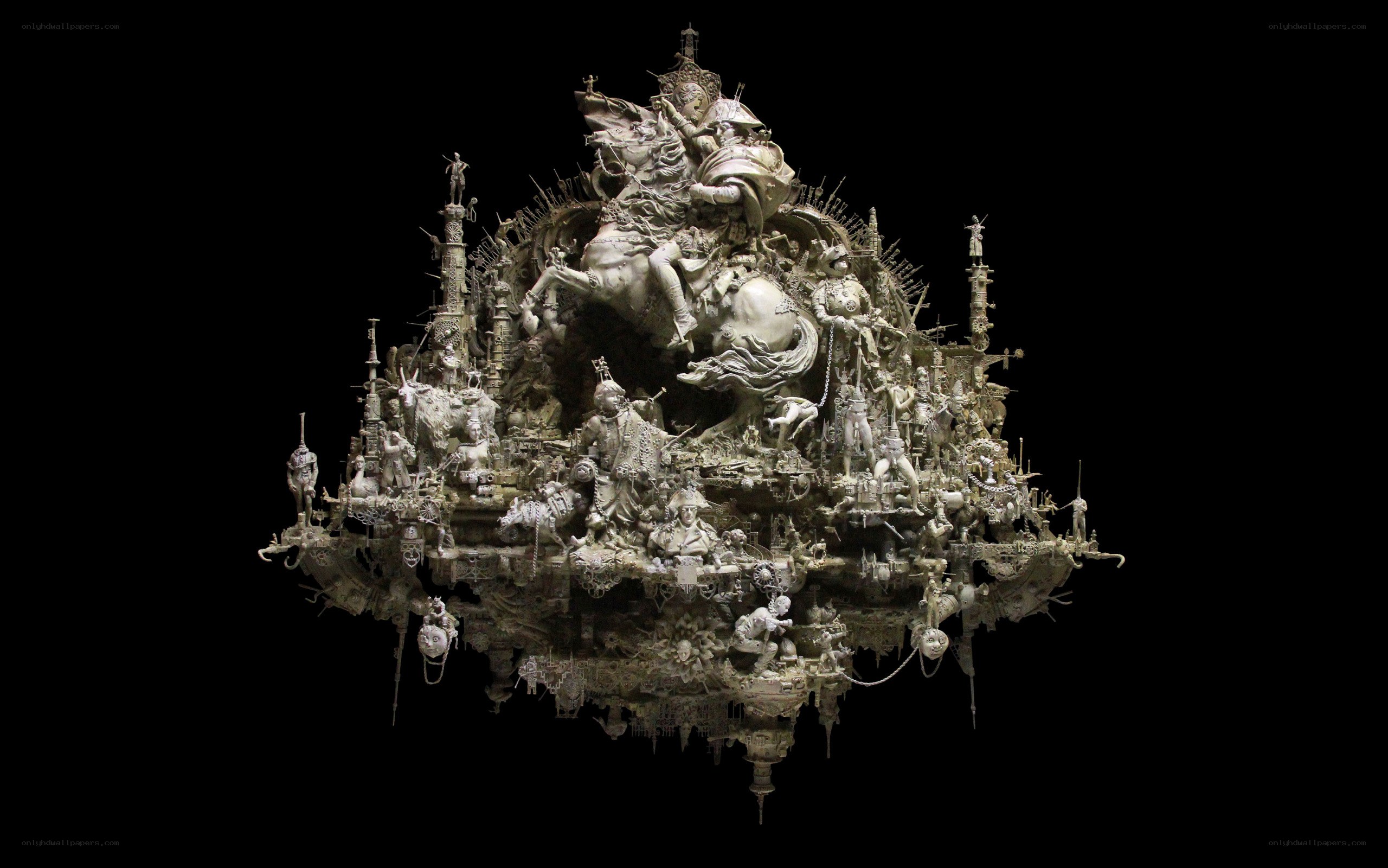 complex sculpture with figures