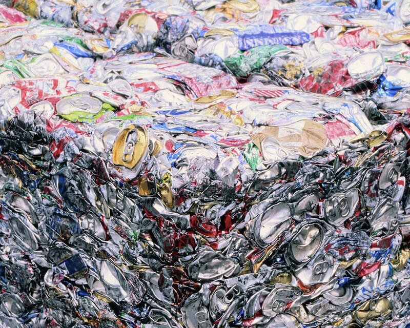 Compressed aluminum cans