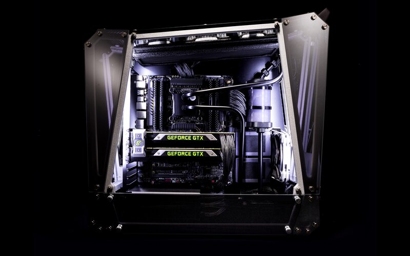 Computer Case Interior — Black, Dramatic