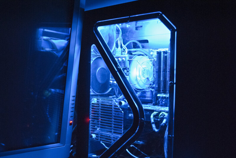 Computer Case Interior — Blue