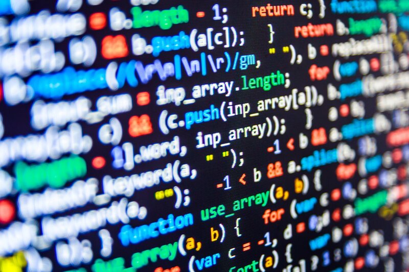 Computer Code on Screen — Black, Technical, Photograph