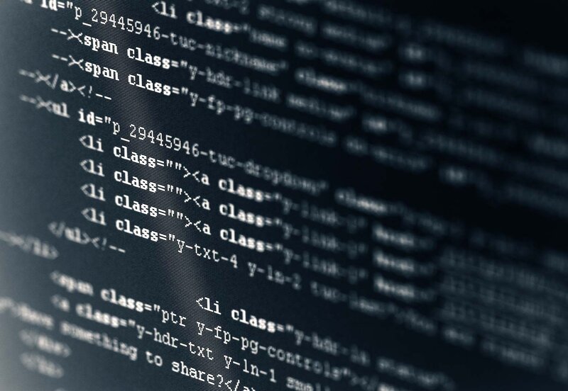 Computer Code on Screen — Black, Technical