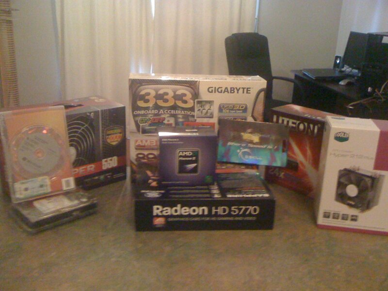 computer components on floor