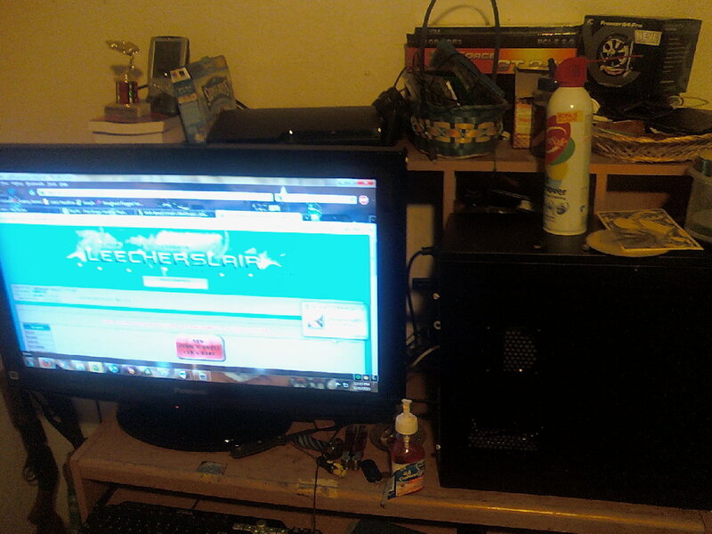 computer desk with monitor