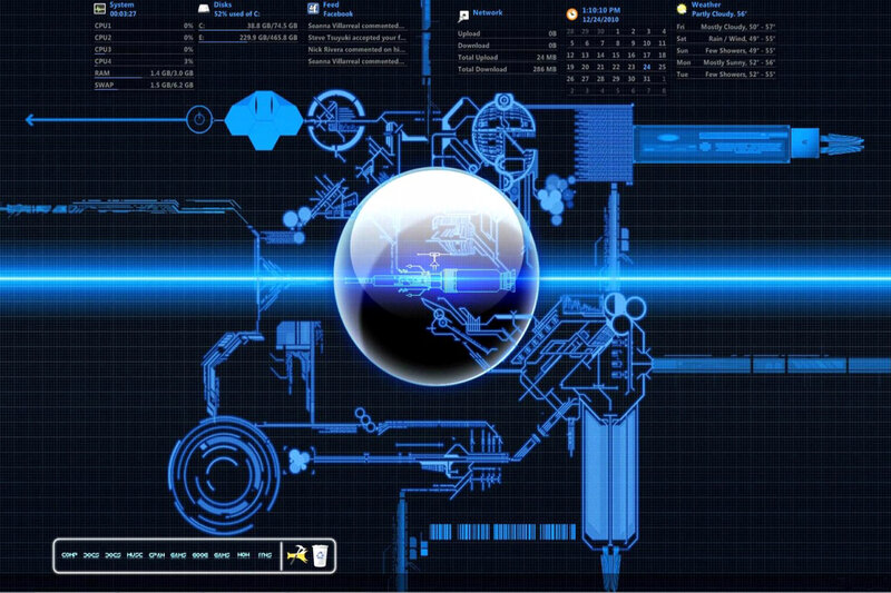 Computer Desktop Interface — Blue