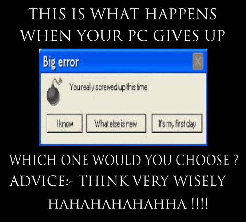 Computer Error Message — Black