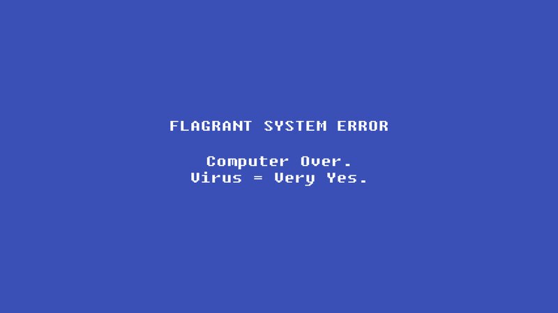 Computer Error Screen — Blue, Dramatic