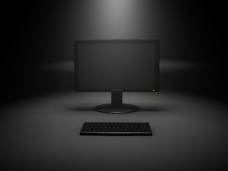 Computer Monitor and Keyboard