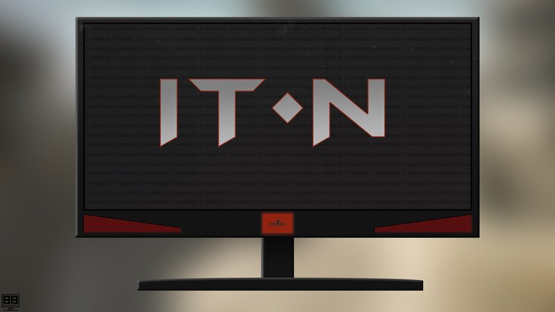 Computer Monitor with Logo — Black