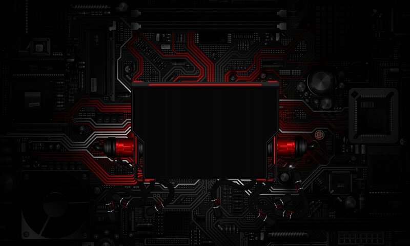 Computer Motherboard — Black, Dark, Digital Art