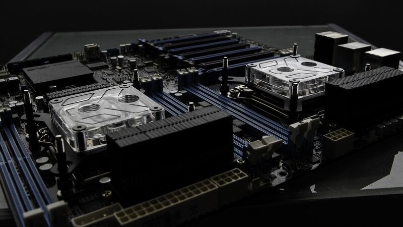 Computer Motherboard — Black, Dramatic, Photograph