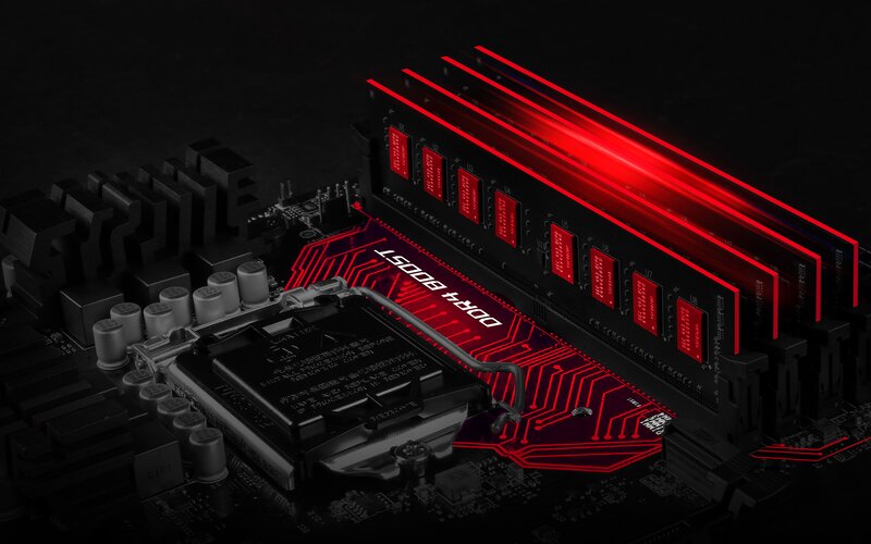 Computer Motherboard — Black, Dramatic