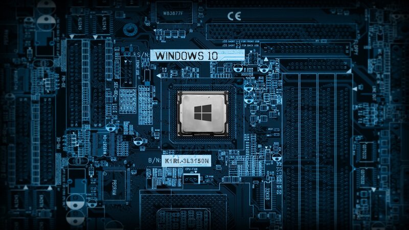 Computer Motherboard — Blue, Technological